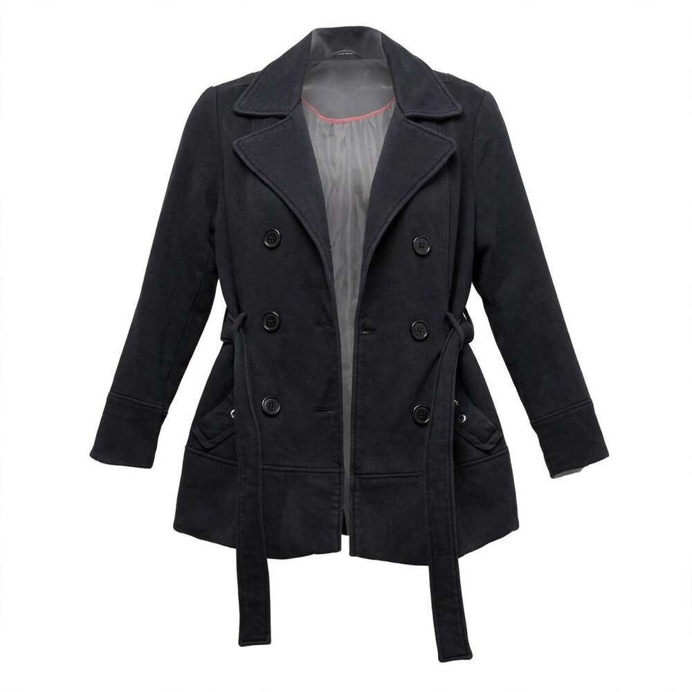 Jones New York Black Peacoat with Belt Womens Size Medium